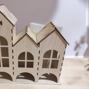 Intra απο ξύλο plywood 3mm-4mm πάχος – Ξύλινο Σακουλάκι Τσαγιού Box House 25x30 cm INTRAVECTRY-MY547218 - Image 1