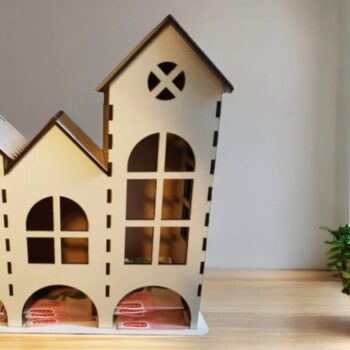 Intra απο ξύλο plywood 3mm-4mm πάχος – Ξύλινο Σακουλάκι Τσαγιού Box House 25x30 cm INTRAVECTRY-MY547218 - Image 2