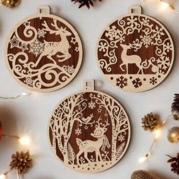 Intra απο ξύλο plywood 3mm-4mm πάχος – Χειμερινό στολίδι της Χώρας των Θαυμάτων για το χριστουγεννιάτικο δέντρο 25x25 cm INTRAVECTRY-MY547340 - Image 1