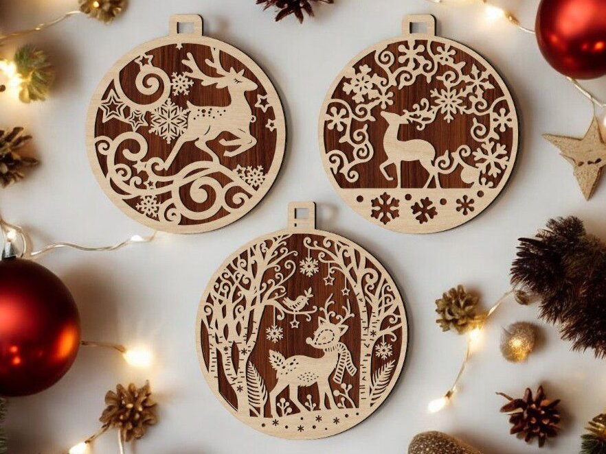Intra απο ξύλο plywood 3mm-4mm πάχος – Χειμερινό στολίδι της Χώρας των Θαυμάτων για το χριστουγεννιάτικο δέντρο 25x25 cm INTRAVECTRY-MY547340