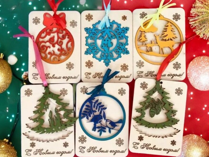 Intra απο ξύλο plywood 3mm-4mm πάχος – Ξύλινες χριστουγεννιάτικες κάρτες 25x25 cm INTRAVECTRY-MY550405