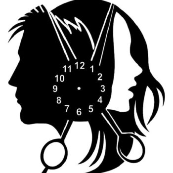 Intra απο ξύλο plywood 3mm-4mm πάχος – Μοντέρνο ρολόι τοίχου κομμωτήρια ομορφιάς 45x50 cm INTRAVECTRY-MY547394 - Image 4