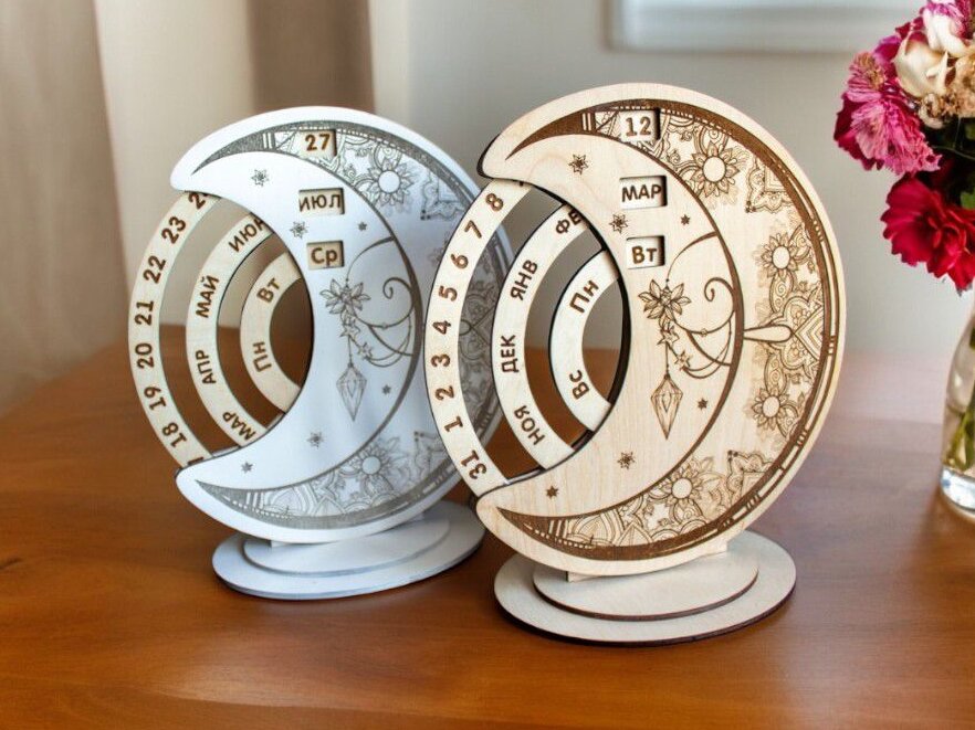 Intra απο ξύλο plywood 3mm-4mm πάχος – Διαρκές ημερολόγιο με βάση 25x25 cm INTRAVECTRY-MY544656