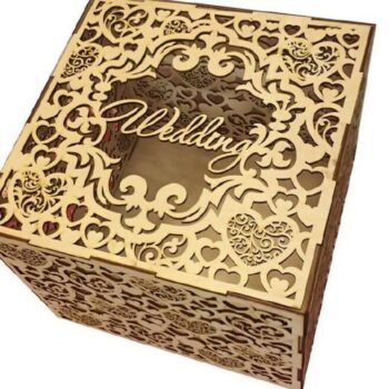 Intra απο ξύλο plywood 3mm-4mm πάχος – Κουτί για κάρτες γάμου με σχέδιο καρδιάς 40x45 cm INTRAVECTRY-MY556758 - Image 2