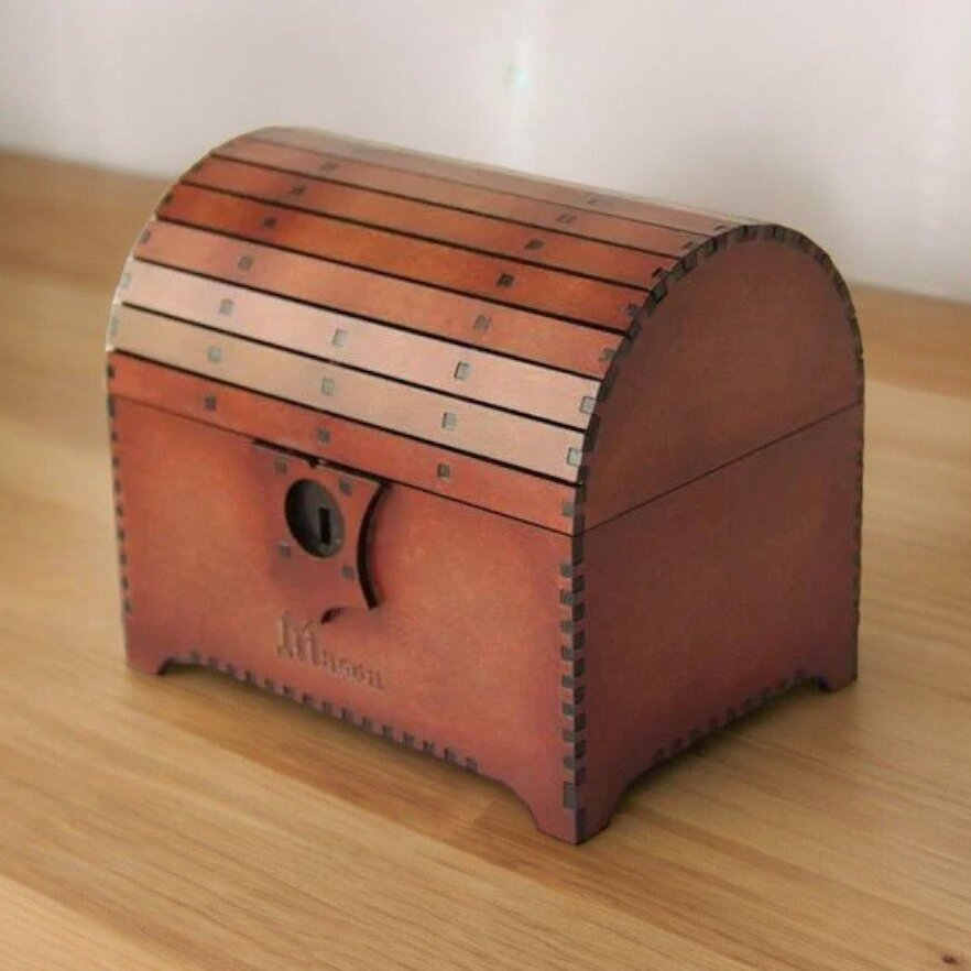 Intra απο ξύλο plywood 3mm-4mm πάχος – Κουτί θησαυρού με κλειδαριά 35x40 cm INTRAVECTRY-MY557030