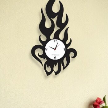 Intra απο ξύλο plywood 3mm-4mm πάχος – Ξύλινο ρολόι τοίχου Fire Flame 20x25 cm INTRAVECTRY-MY544687 - Image 4