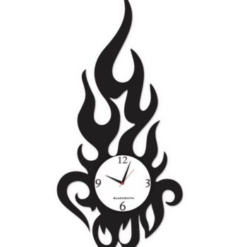 Intra απο ξύλο plywood 3mm-4mm πάχος – Ξύλινο ρολόι τοίχου Fire Flame 20x25 cm INTRAVECTRY-MY544687 - Image 5