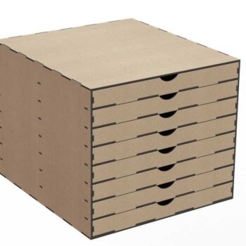 Intra απο ξύλο plywood 3mm-4mm πάχος – 8 Συρτάρια Ντουλάπι αρχείων μεγέθους Α4 10x10 cm INTRAVECTRY-MY552276 - Image 1