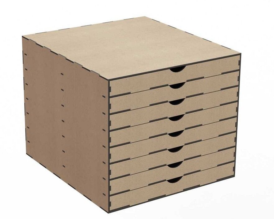 Intra απο ξύλο plywood 3mm-4mm πάχος – 8 Συρτάρια Ντουλάπι αρχείων μεγέθους Α4 30x35 cm INTRAVECTRY-MY547567