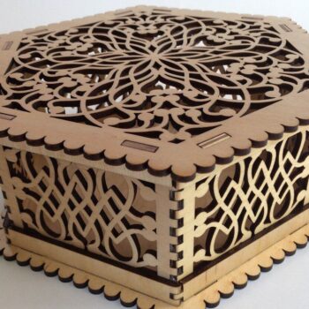 Intra απο ξύλο plywood 3mm-4mm πάχος – ξύλο Εξάγωνο Κασετοκιβώτιο κοσμημάτων 50x60 cm INTRAVECTRY-MY557516 - Image 1