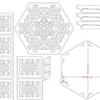 Intra απο ξύλο plywood 3mm-4mm πάχος – ξύλο Εξάγωνο Κασετοκιβώτιο κοσμημάτων 50x60 cm INTRAVECTRY-MY557516 - Image 2