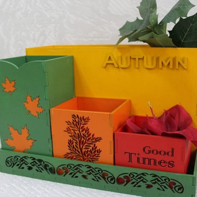 Intra απο ξύλο plywood 3mm-4mm πάχος – ξύλο οργάνωσης γραφείου με θέμα το φθινόπωρο 20x25 cm INTRAVECTRY-MY559427