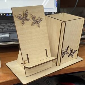 Intra απο ξύλο plywood 3mm-4mm πάχος – Μολυβοθήκη με ξύλο βάσης τηλεφώνου 20x25 cm INTRAVECTRY-MY561378