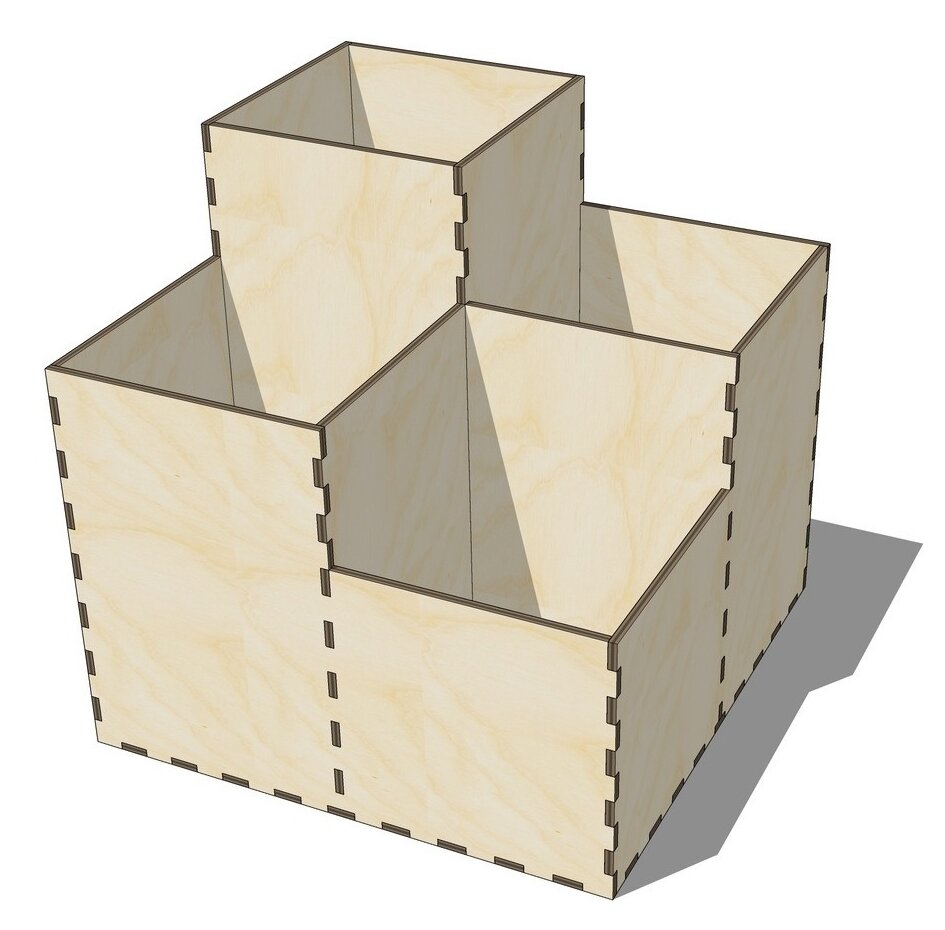 Intra απο ξύλο plywood 3mm-4mm πάχος – ξύλο οργάνωσης γραφείου 4 διαμερισμάτων κόντρα πλακέ 25x25 cm INTRAVECTRY-MY559429