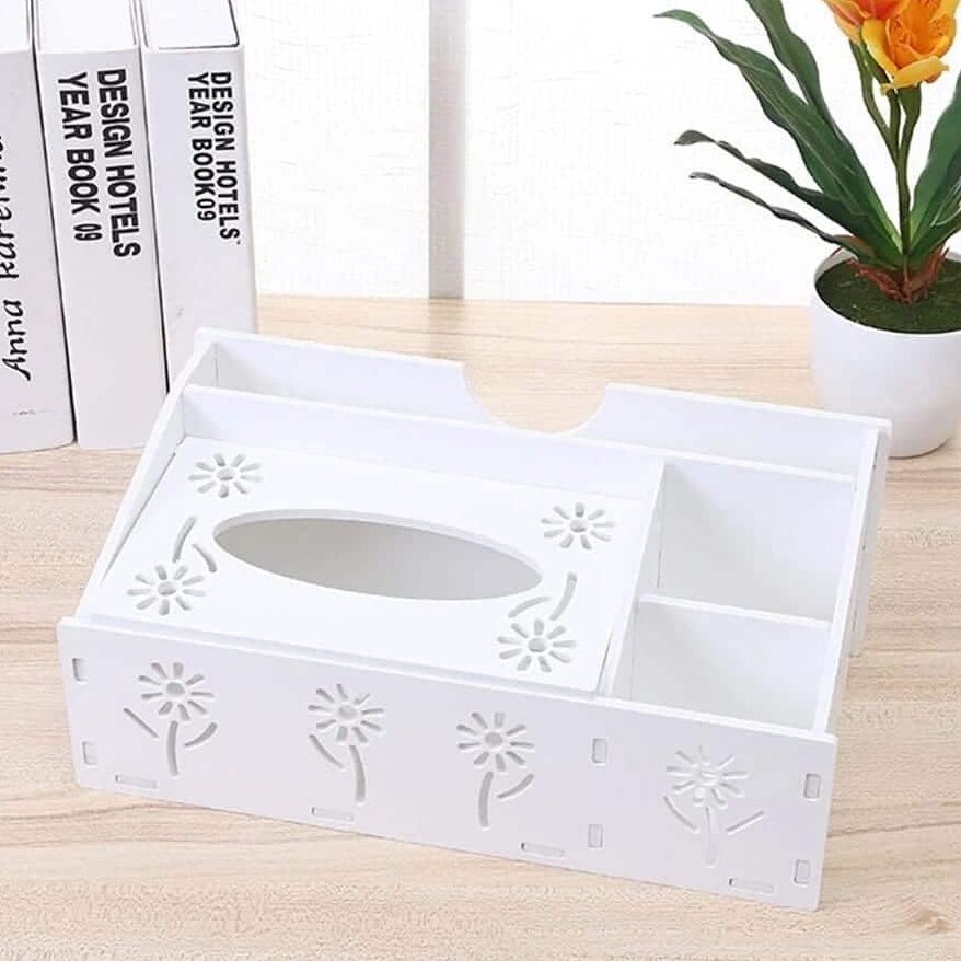 Intra απο ξύλο plywood 3mm-4mm πάχος – Desk Organizer για μικρά πράγματα και ξύλο χαρτοπετσετών 30x30 cm INTRAVECTRY-MY559430