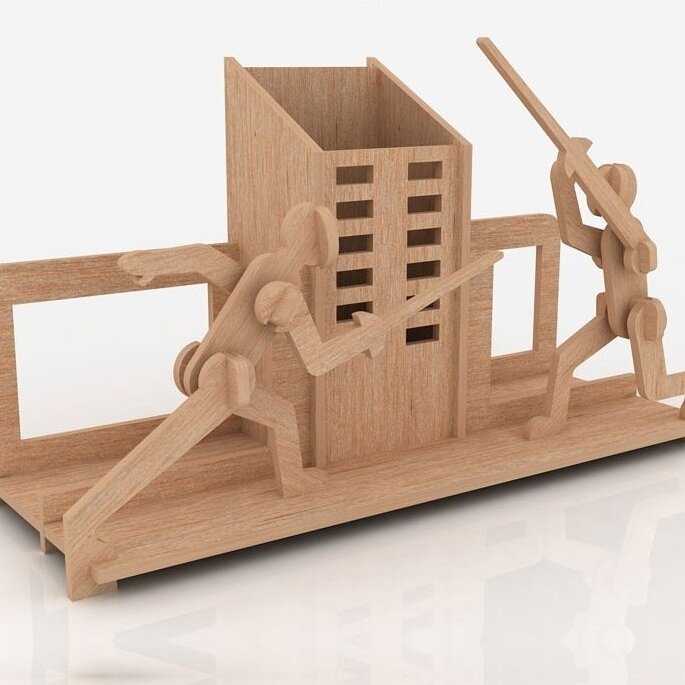 Intra απο ξύλο plywood 3mm-4mm πάχος – ξύλο μολυβιού περίφραξης Swordplay από κόντρα πλακέ 30x35 cm INTRAVECTRY-MY547654