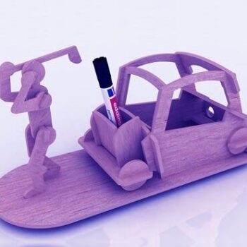 Intra απο ξύλο plywood 3mm-4mm πάχος – ξύλο οργανωτή γραφείου για παίκτη γκολφ και θήκη για στυλό 10x10 cm INTRAVECTRY-MY547655 - Image 1