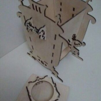 Intra απο ξύλο plywood 3mm-4mm πάχος – Samovar Tea Bag House 40x40 cm INTRAVECTRY-MY560386 - Image 3
