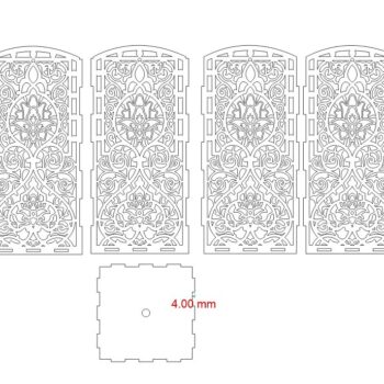 Intra απο ξύλο plywood 3mm-4mm πάχος – Φωτιστικό νύχτας με floral σχέδιο τοίχου 15x20 cm INTRAVECTRY-MY557899 - Image 2