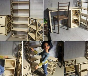 Intra απο ξύλο plywood 3mm-4mm πάχος – Έπιπλα γραφείου μινιατούρα ντουλαπιού Τραπεζάκι καρέκλας κουκλόσπιτου CDR 15x20 cm INTRAVECTRY-MY554233 - Image 1