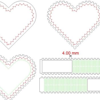 Intra απο ξύλο plywood 3mm-4mm πάχος – Ξύλινο κουτί μπιμπελό σε σχήμα καρδιάς 12x15 cm INTRAVECTRY-MY557495 - Image 3