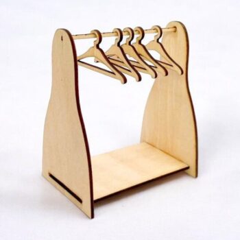 Intra απο ξύλο plywood 3mm-4mm πάχος – Κούκλα Barbie Ράφι ρούχων με κρεμάστρες 40x45 cm INTRAVECTRY-MY553833 - Image 1