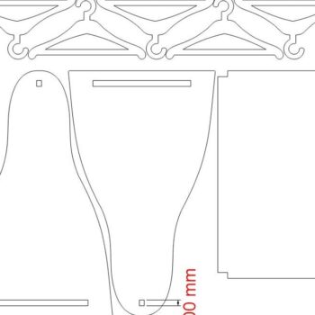 Intra απο ξύλο plywood 3mm-4mm πάχος – Κούκλα Barbie Ράφι ρούχων με κρεμάστρες 40x45 cm INTRAVECTRY-MY553833 - Image 2