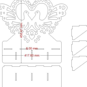 Intra απο ξύλο plywood 3mm-4mm πάχος – Ξύλινο ράφι Bird Heart 12x15 cm INTRAVECTRY-MY552159 - Image 2