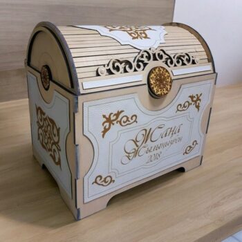 Intra απο ξύλο plywood 3mm-4mm πάχος – Ξύλινο σαντούκ αντίκα 12x15 cm INTRAVECTRY-MY558751 - Image 2