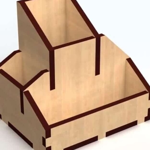 Intra απο ξύλο plywood 3mm-4mm πάχος – Απλή θήκη για στυλό ξύλο οργανωτή γραφείου γραφείου 25x25 cm INTRAVECTRY-MY551268