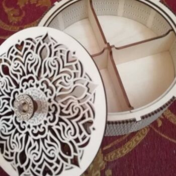 Intra απο ξύλο plywood 3mm-4mm πάχος – Στρογγυλό κιβώτιο μεντεσέδων Living με λίμα διαμερισμάτων 35x40 cm INTRAVECTRY-MY558058 - Image 1