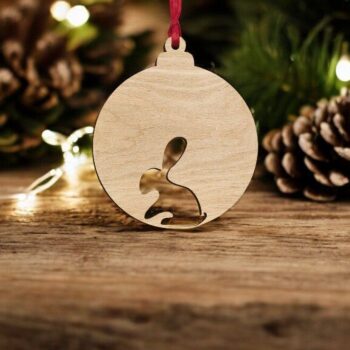 Intra απο ξύλο plywood 3mm-4mm πάχος – Μπιχλιμπίδι χριστουγεννιάτικου δέντρου κουνελιού 40x40 cm INTRAVECTRY-MY559621 - Image 1