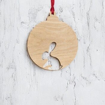 Intra απο ξύλο plywood 3mm-4mm πάχος – Μπιχλιμπίδι χριστουγεννιάτικου δέντρου κουνελιού 40x40 cm INTRAVECTRY-MY559621 - Image 2