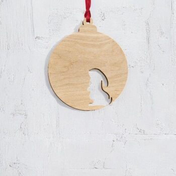 Intra απο ξύλο plywood 3mm-4mm πάχος – Μπιχλιμπίδι με χριστουγεννιάτικο δέντρο λαγουδάκι 45x50 cm INTRAVECTRY-MY551588 - Image 2