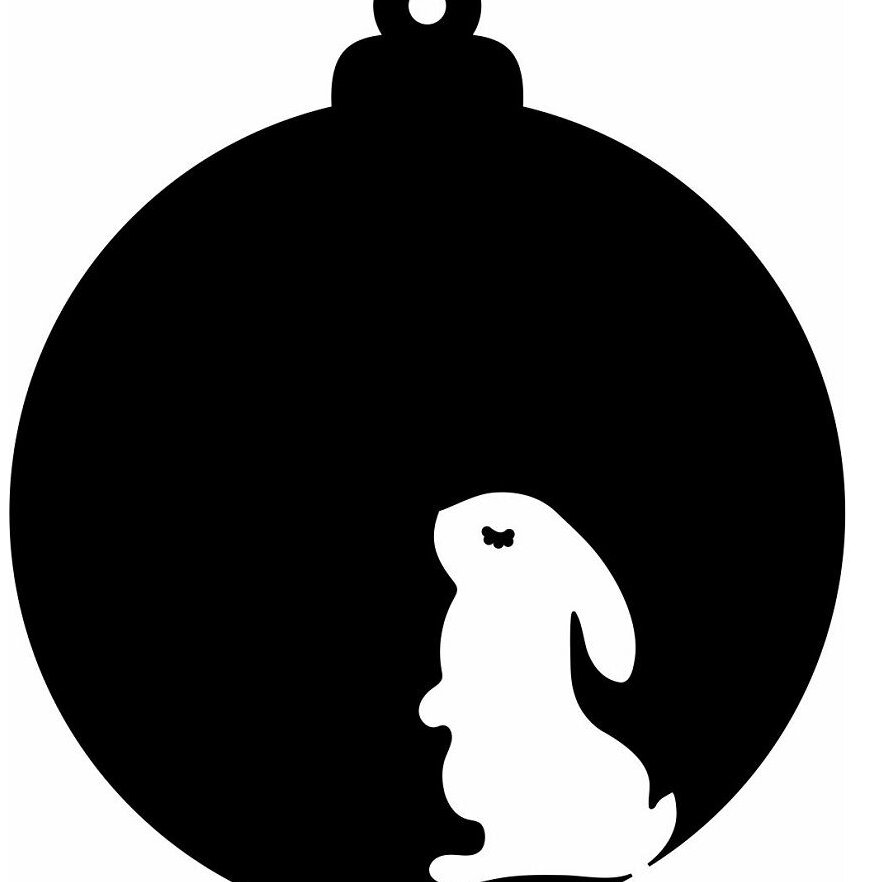 Intra απο ξύλο plywood 3mm-4mm πάχος – Μπιχλιμπίδι με χριστουγεννιάτικο δέντρο λαγουδάκι 45x50 cm INTRAVECTRY-MY551588 - Image 3