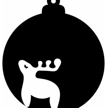 Intra απο ξύλο plywood 3mm-4mm πάχος – Χριστουγεννιάτικη μπάλα άλκες στολίδι 15x20 cm INTRAVECTRY-MY549932 - Image 4