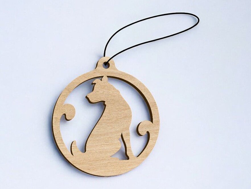 Intra απο ξύλο plywood 3mm-4mm πάχος – Χριστουγεννιάτικο στολίδι για σκύλους 10x10 cm INTRAVECTRY-MY546784