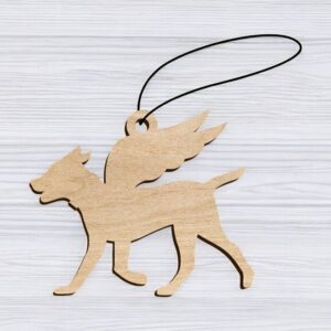 Intra απο ξύλο plywood 3mm-4mm πάχος – Κενή χειροτεχνία Χριστουγεννιάτικου στολίδι αναμνηστικού σκύλου 10x10 cm INTRAVECTRY-MY550097