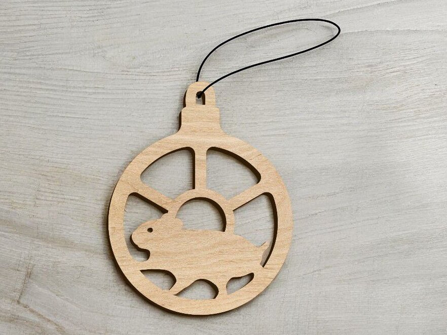 Intra απο ξύλο plywood 3mm-4mm πάχος – Χριστουγεννιάτικο μπιχλιμπίδι ποντικιού 20x20 cm INTRAVECTRY-MY546832