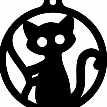 Intra απο ξύλο plywood 3mm-4mm πάχος – Χριστουγεννιάτικη μπάλα γάτας 12x15 cm INTRAVECTRY-MY553443 - Image 3