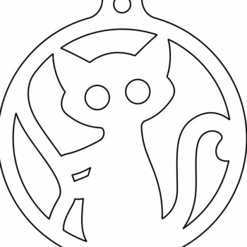 Intra απο ξύλο plywood 3mm-4mm πάχος – Χριστουγεννιάτικη μπάλα γάτας 12x15 cm INTRAVECTRY-MY553443 - Image 4