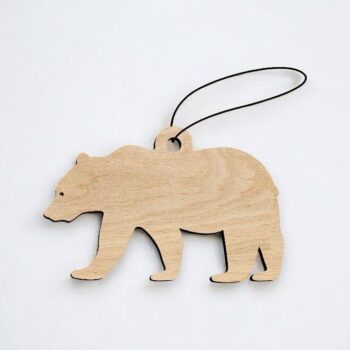 Intra απο ξύλο plywood 3mm-4mm πάχος – Χριστουγεννιάτικο στολίδι αρκούδας 12x15 cm INTRAVECTRY-MY545583 - Image 2