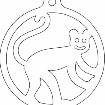 Intra απο ξύλο plywood 3mm-4mm πάχος – Χριστουγεννιάτικο στολίδι μαϊμού 12x15 cm INTRAVECTRY-MY548367 - Image 4