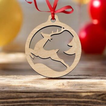 Intra απο ξύλο plywood 3mm-4mm πάχος – Χριστουγεννιάτικο μπιχλιμπίδι ελαφιού 25x25 cm INTRAVECTRY-MY547140 - Image 1