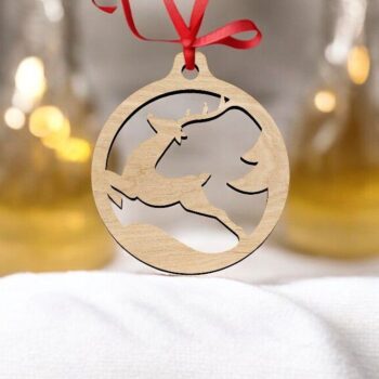 Intra απο ξύλο plywood 3mm-4mm πάχος – Χριστουγεννιάτικο μπιχλιμπίδι ελαφιού 25x25 cm INTRAVECTRY-MY547140 - Image 3