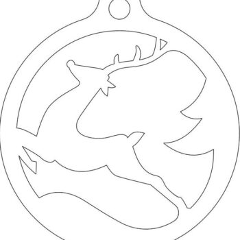 Intra απο ξύλο plywood 3mm-4mm πάχος – Χριστουγεννιάτικο μπιχλιμπίδι ελαφιού 25x25 cm INTRAVECTRY-MY547140 - Image 4