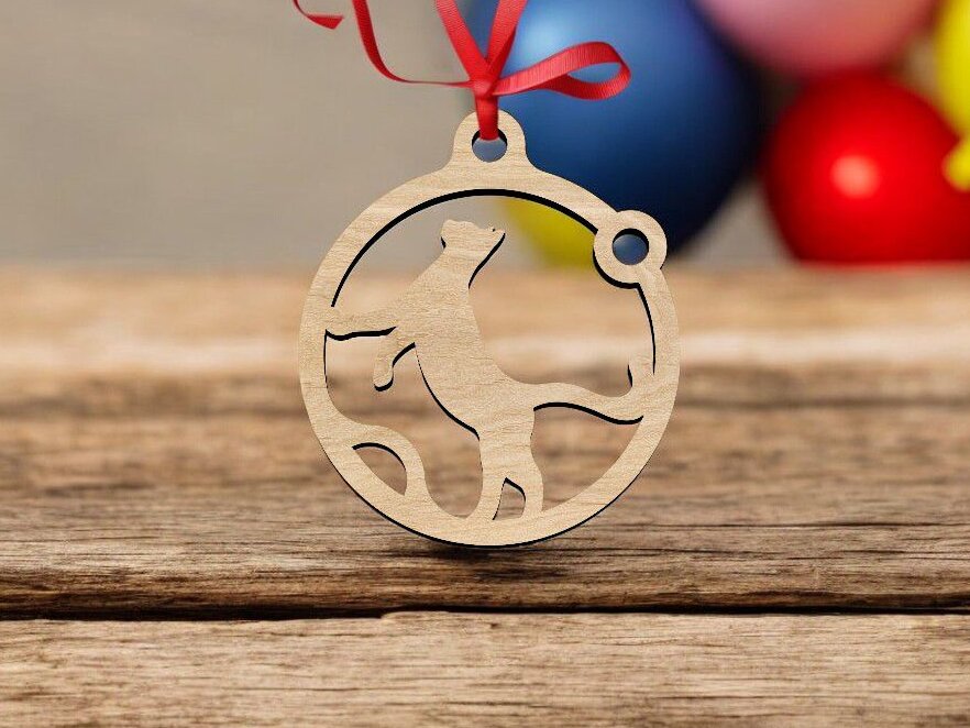 Intra απο ξύλο plywood 3mm-4mm πάχος – Χριστουγεννιάτικο δέντρο στολίδι γάτα 40x40 cm INTRAVECTRY-MY547143