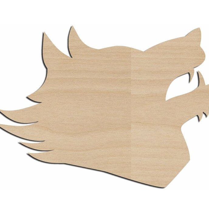 Intra απο ξύλο plywood 3mm-4mm πάχος – ξύλο σχήματος αποκοπής ξύλου με κεφαλή λύκου 40x45 cm INTRAVECTRY-MY561287