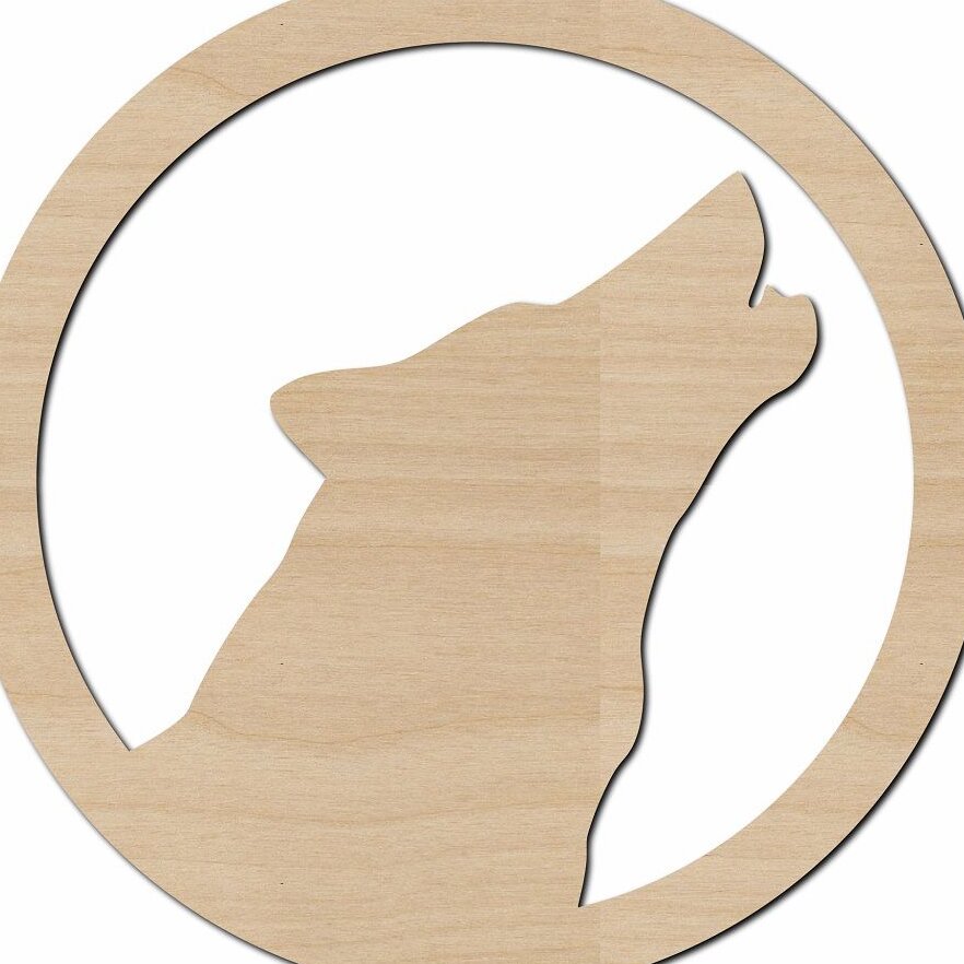 Intra απο ξύλο plywood 3mm-4mm πάχος – ξύλο Ξύλινης αποκοπής κύκλου με έμβλημα κεφαλιού Wolf Wolf Wolf 35x40 cm INTRAVECTRY-MY545131