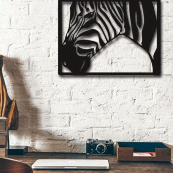 Intra απο ξύλο plywood 3mm-4mm πάχος – ξύλο Zebra Head Metal Art Panel Wall Art 20x20 cm INTRAVECTRY-MY545147 - Image 2